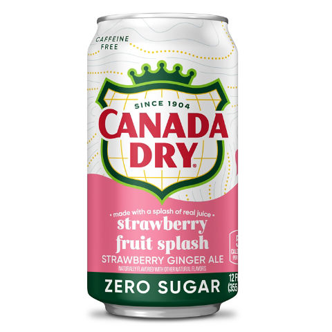 Canada Dry® Zero Sugar Fruit Splash Strawberry Ginger Ale 12 fl oz