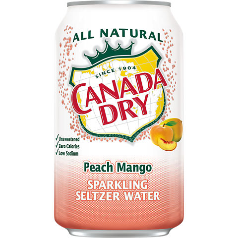 Canada Dry® Peach Mango Flavored Sparkling Seltzer Water - Low