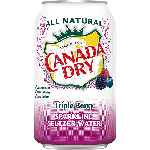 Canada Dry® Triple Berry Flavored Sparkling Seltzer Water - Low
