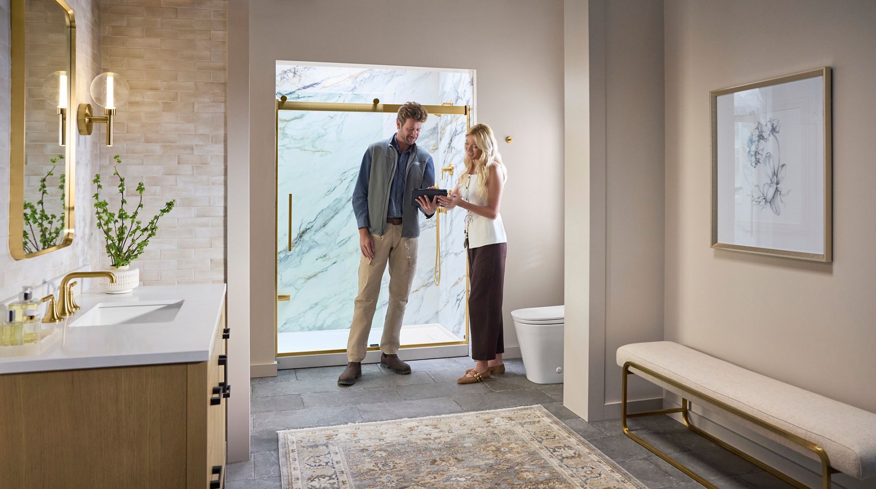 <p>Designing Your Custom KOHLER LuxStone Shower</p>
