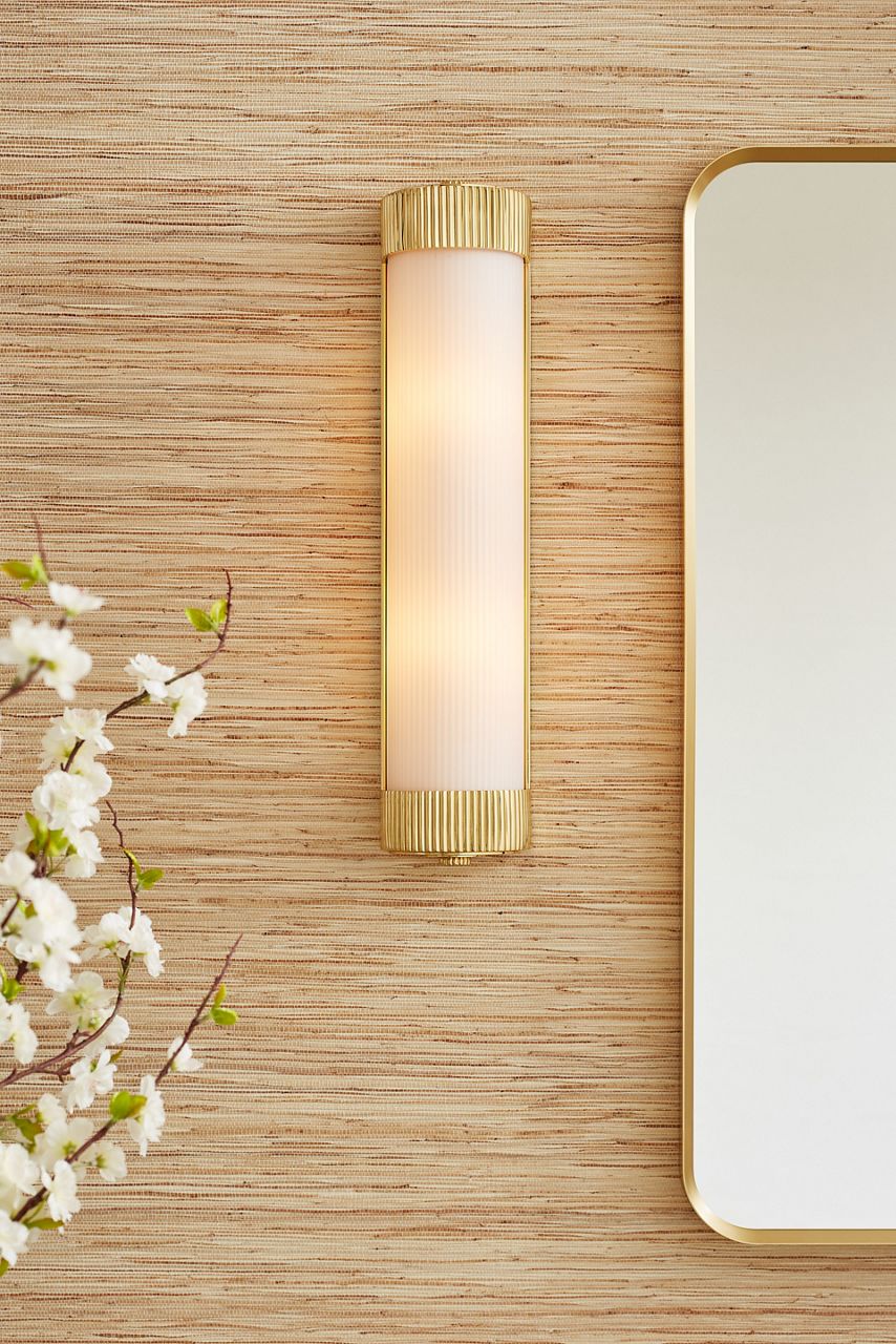 Terret two-light bath bar in Polished Brass