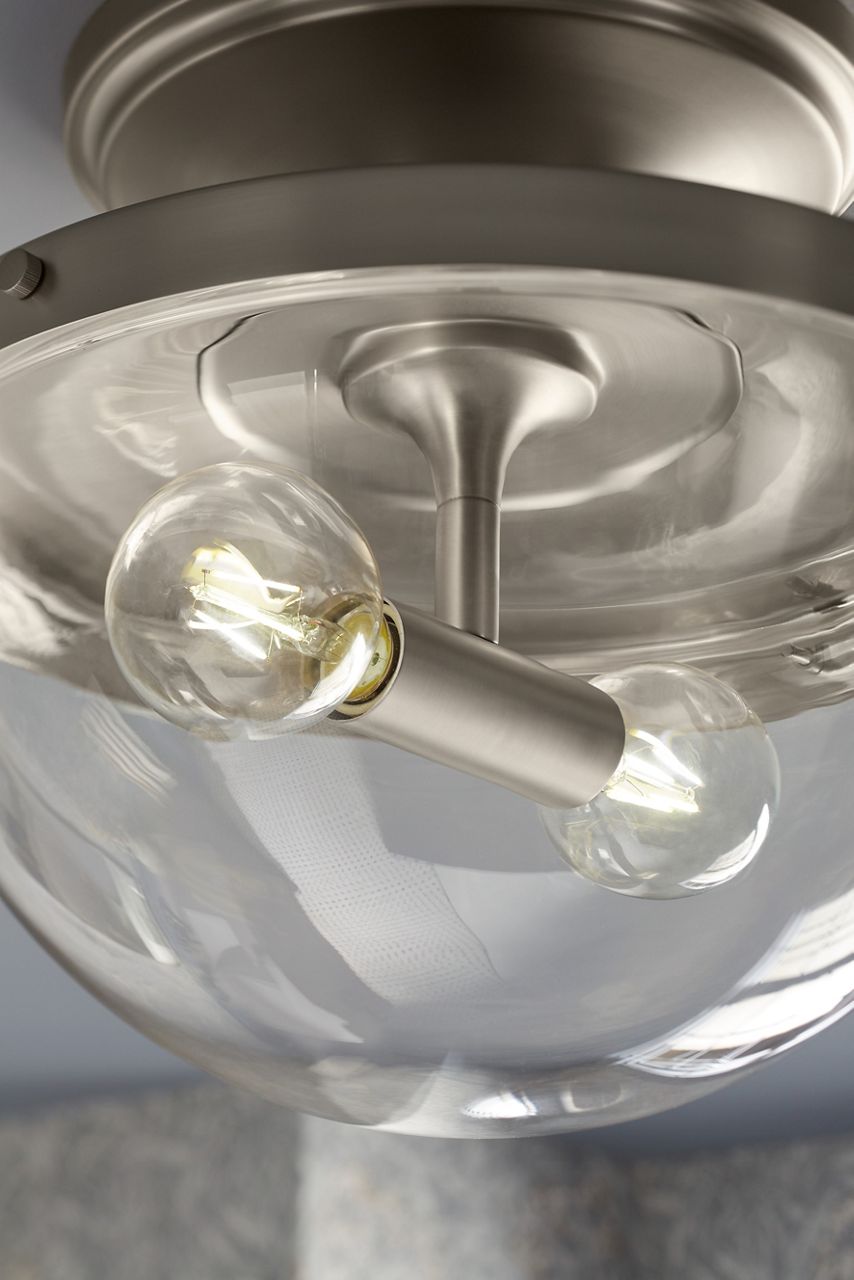 Ballera two-light flush-mount light in Brushed Nickel
