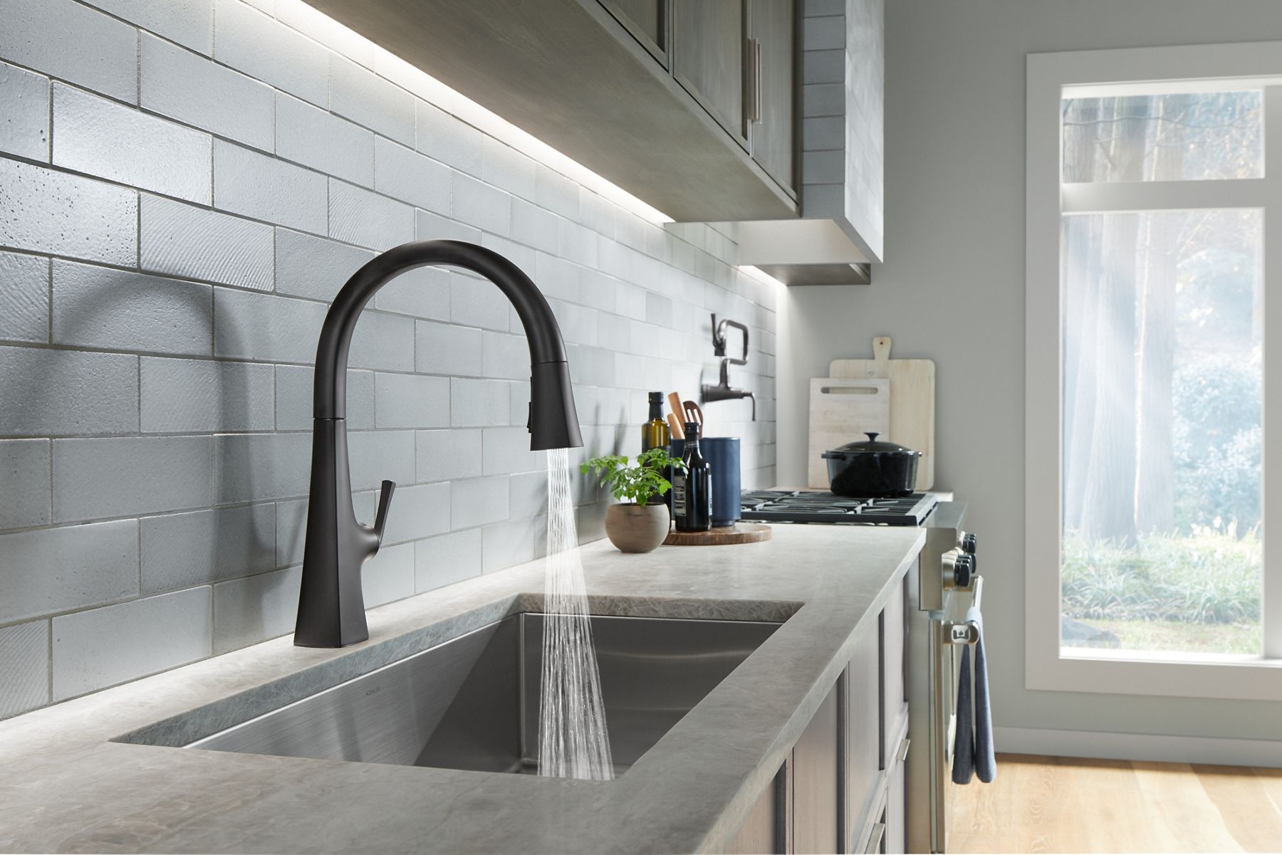 A Graze voice-control faucet.