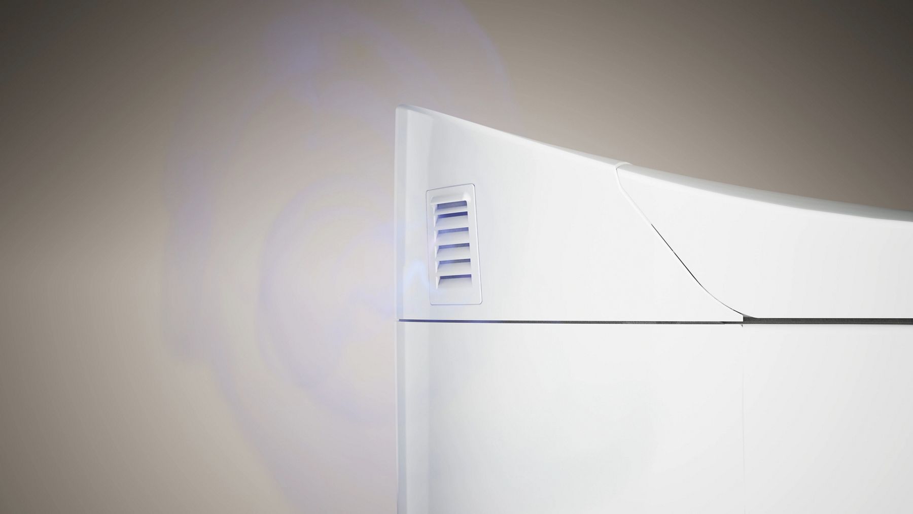 Close-up of a smart toilet with an integrated deodorizer