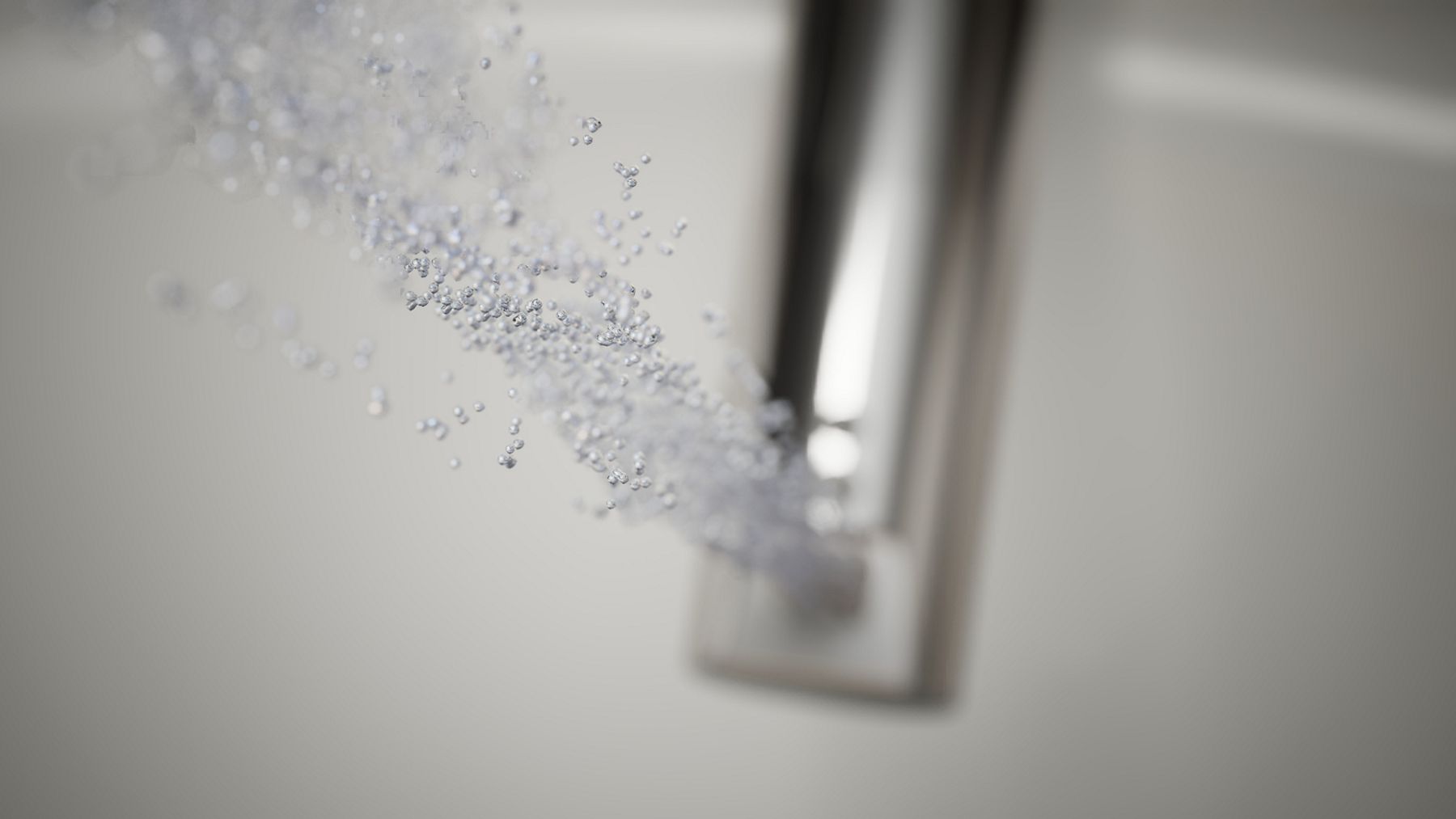 Detail view of a smart toilet with an integrated  bidet inside the bowl.