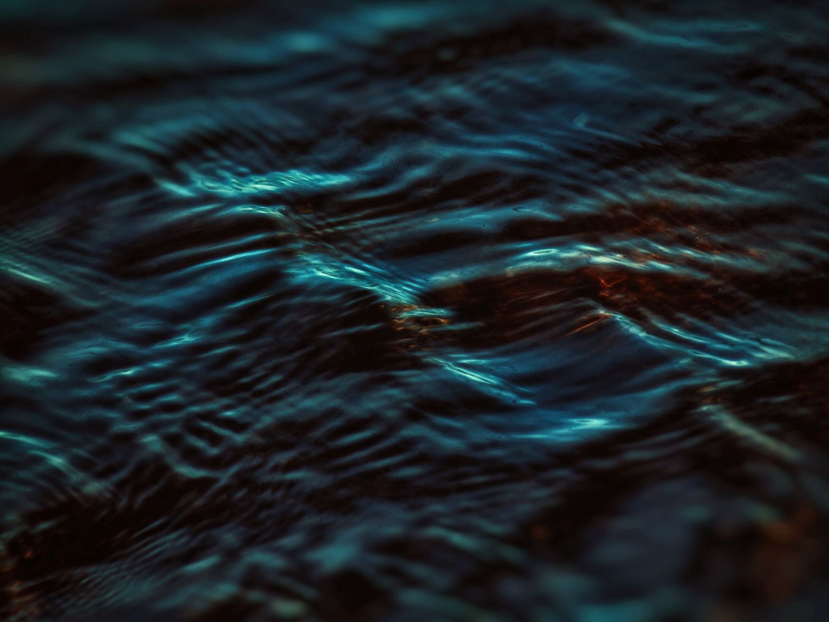 Detail of the surface of water vibrating from a VibrAcoustic bath.