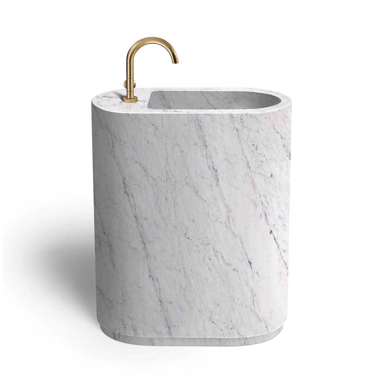Caplet pedestal sink in Carrara