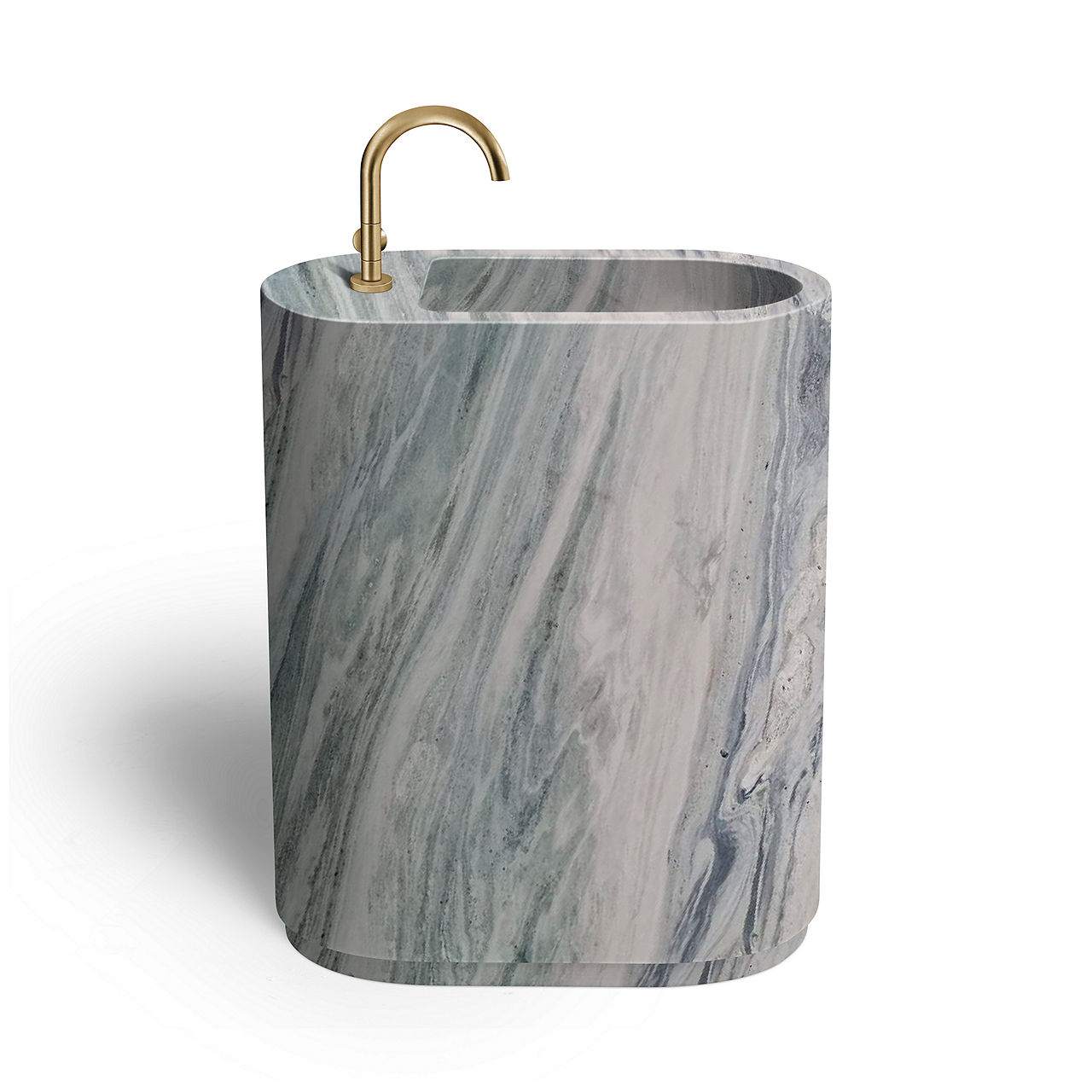 Caplet pedestal sink in Verde serpa