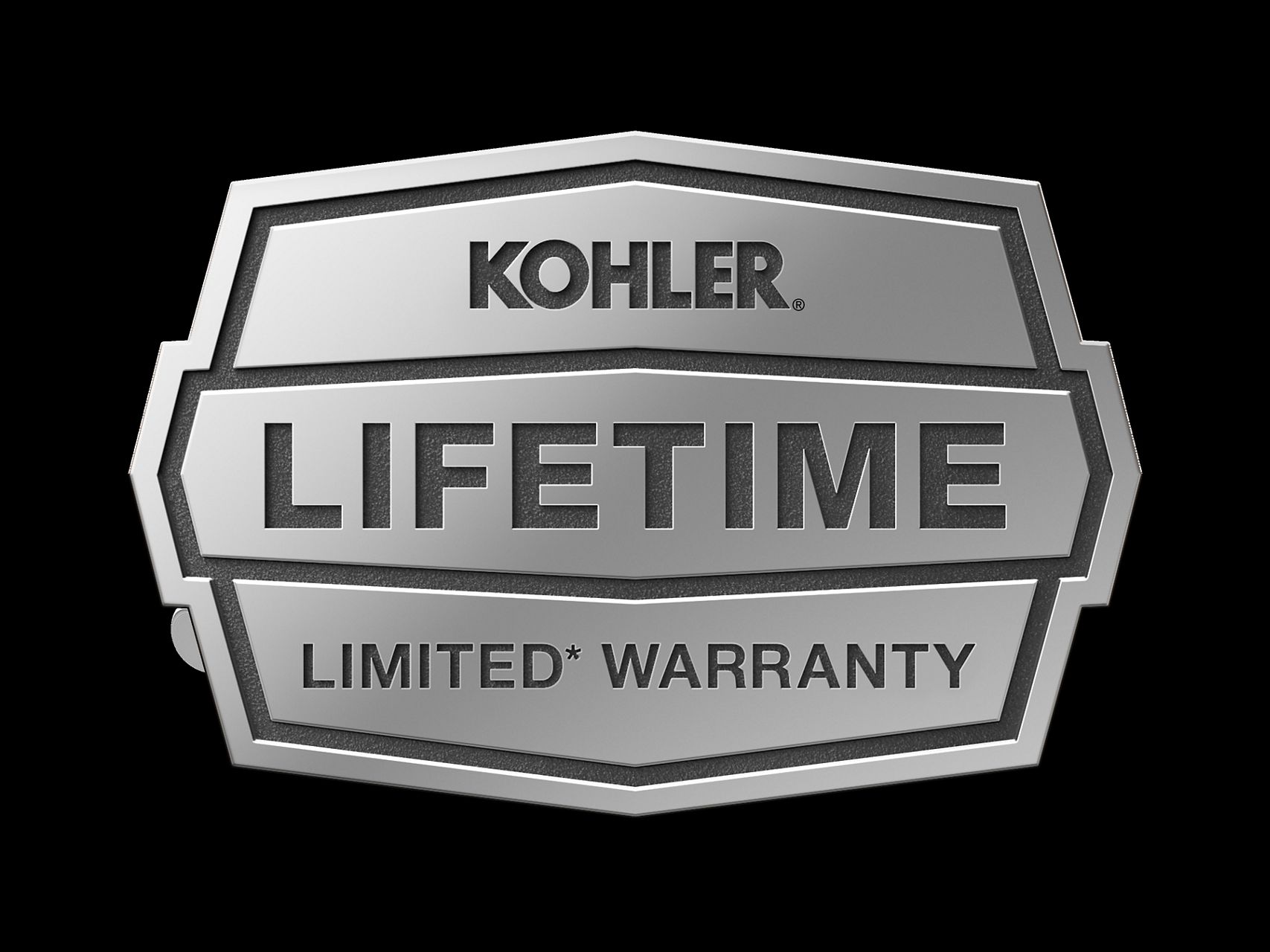 KOHLER lifetime limited warranty logo.
