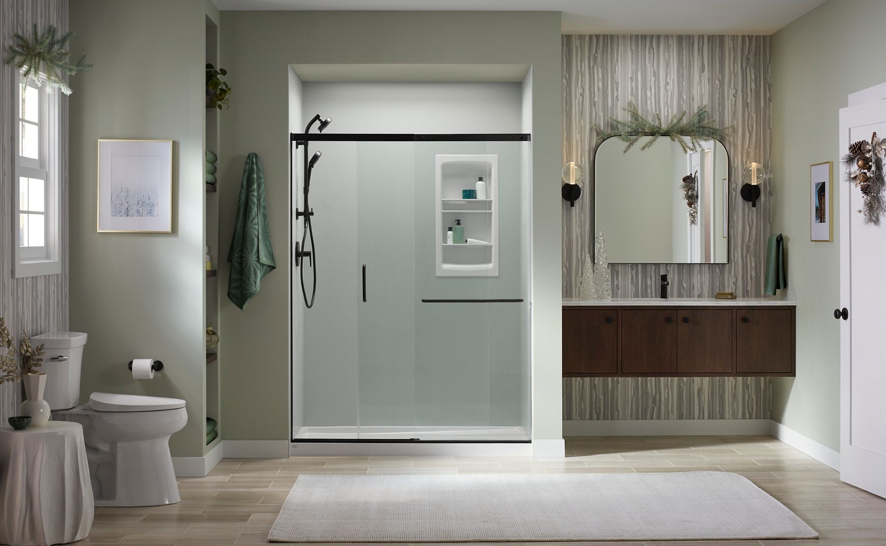 <p>76" H Single Panel Sliding Shower Door</p>
