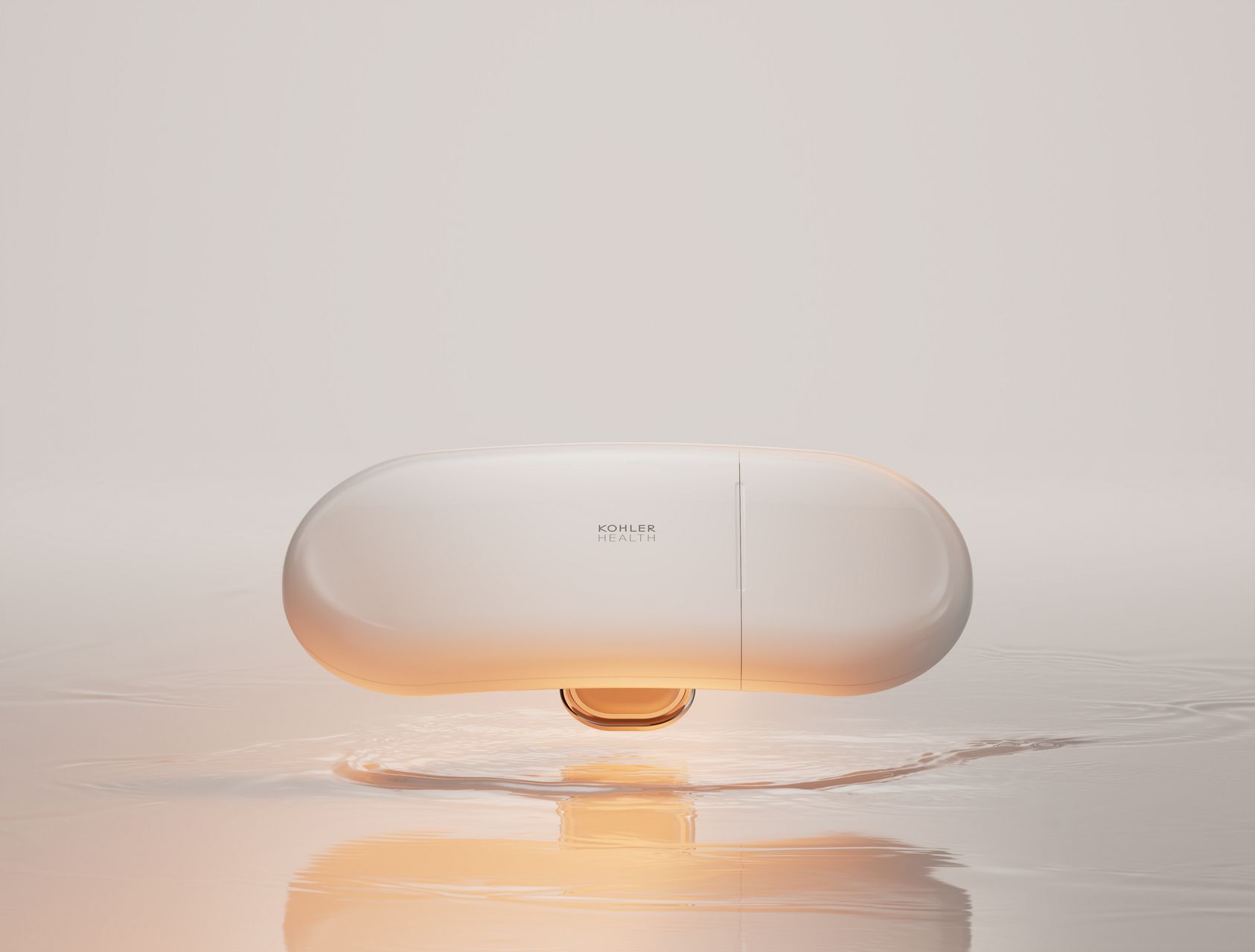 Modern white Kohler smart toilet with integrated side-mounted Kohler health device in a bathroom setting.