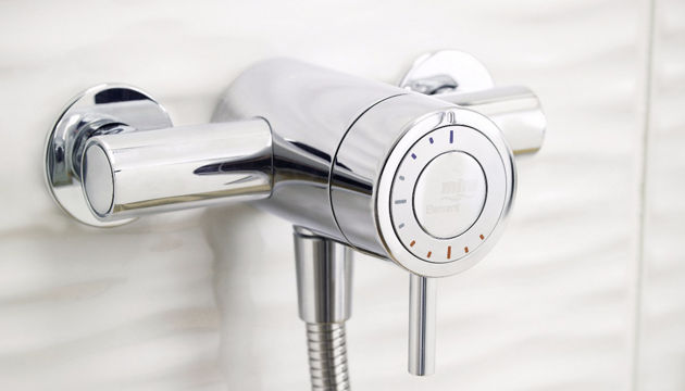 Mixer shower (example). This picture shows a thermostatic mixer