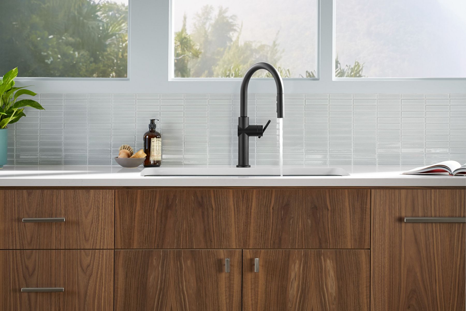 A Crue faucet in matte black