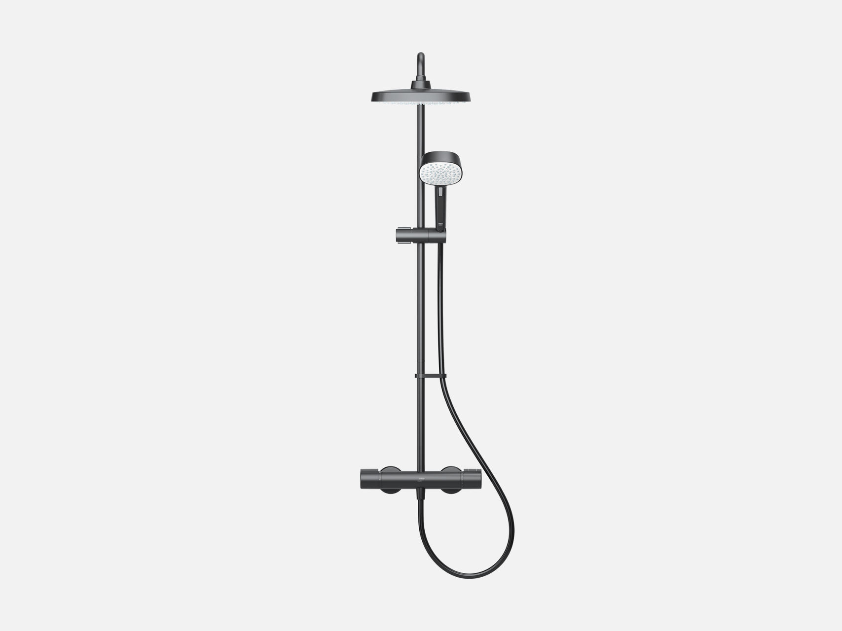 Mira dual shower in matt black.