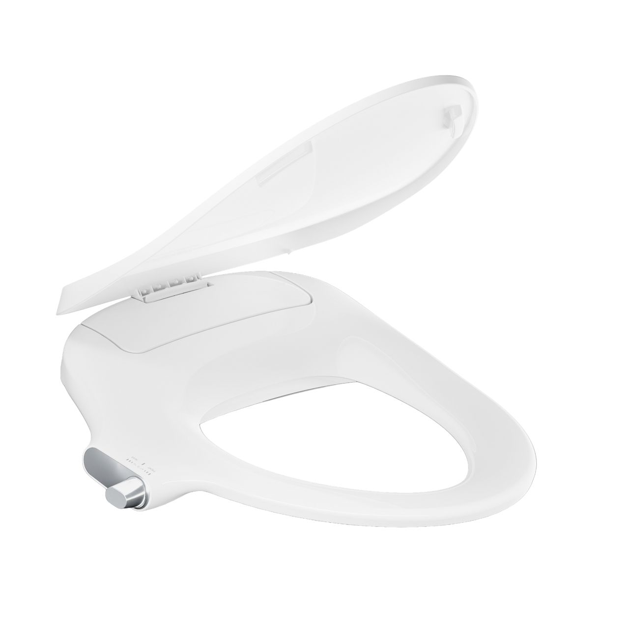 KOHLER PureWash M325 bidet seat with lid open, shown in white on a clean background