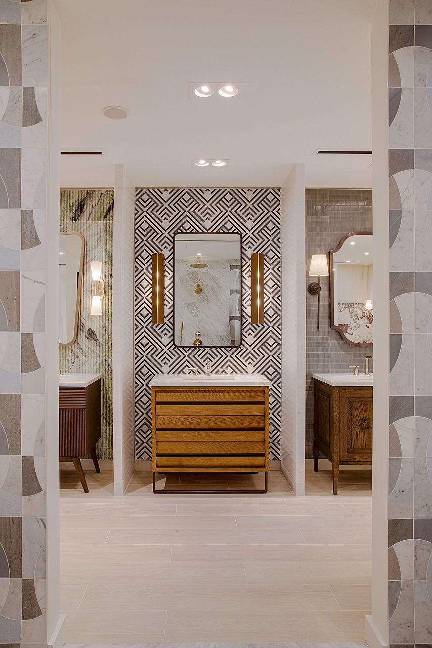 Ann Sacks Miami showroom interior with bathroom vignettes