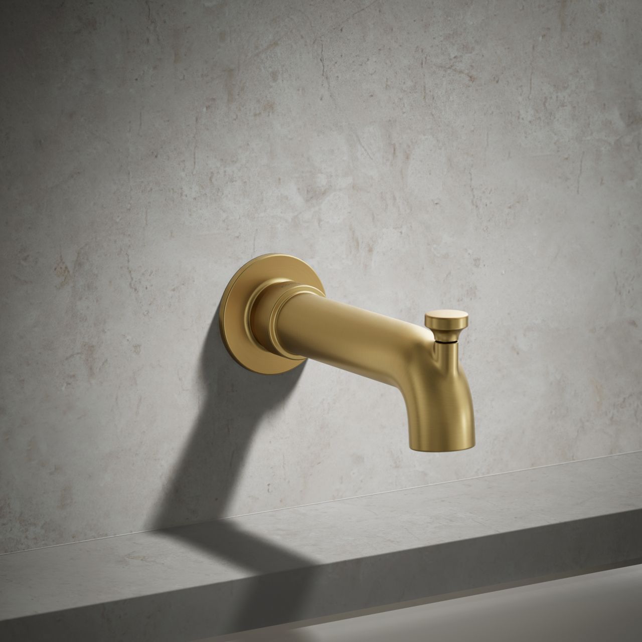 Diverter shower valve in gold.