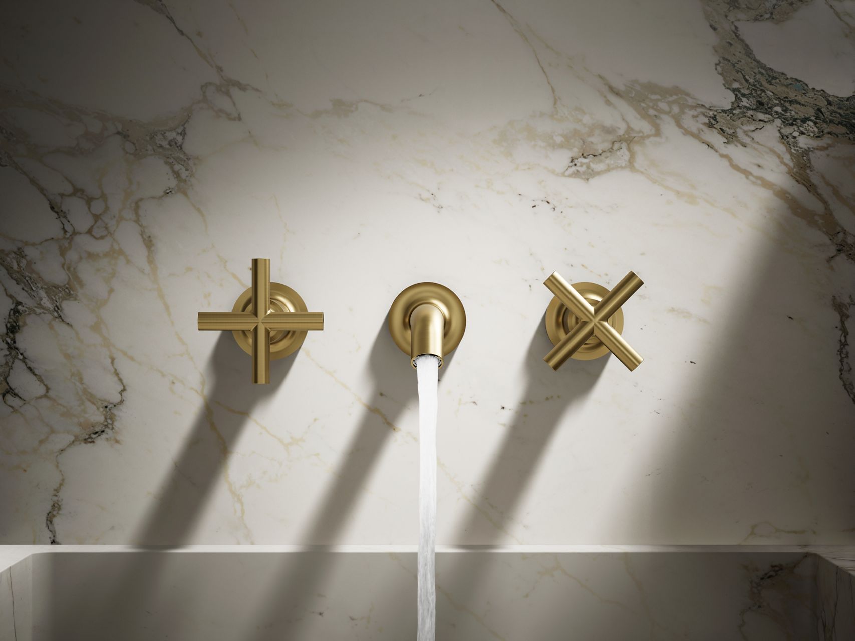 Purist Wall-Mount Sink Faucet Trim, Cross Handles | K-T14413-3