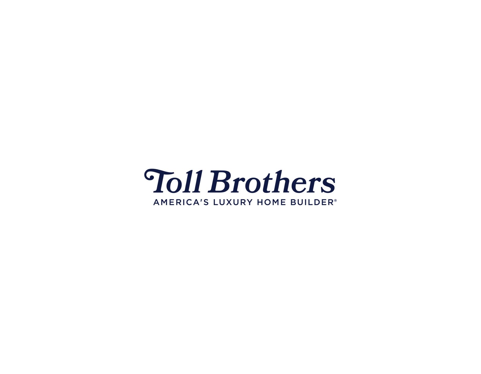 Toll Brothers logo with the tagline 'America's Luxury Home Builder' displayed underneath the brand name in elegant typography.