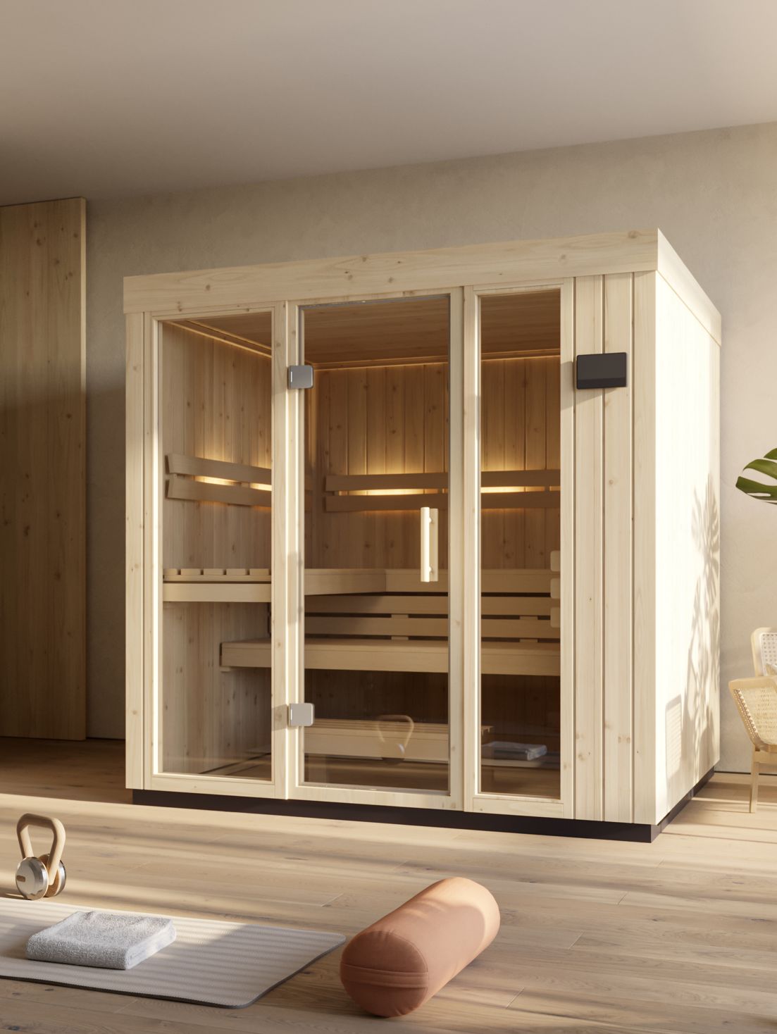 C1 Three-Person Indoor Sauna W/ Floor | K-38441-1FNC-SPS | KOHLER