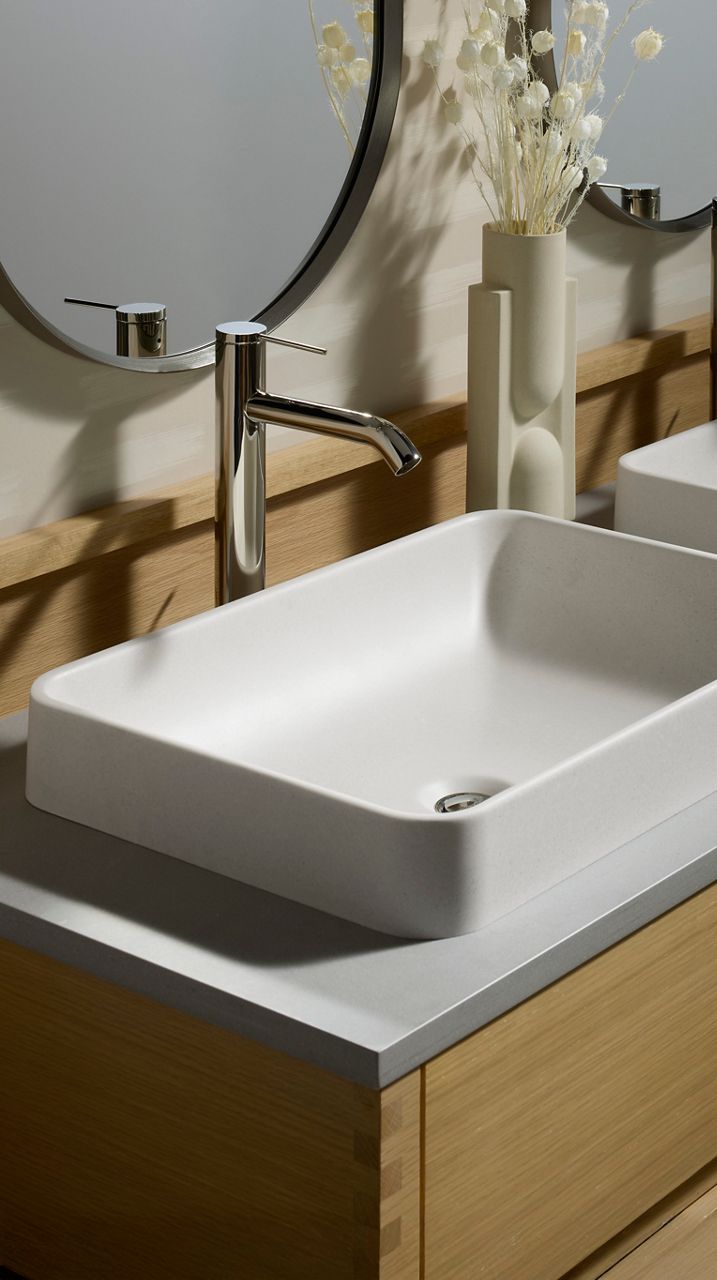 WasteLAB Vox sink made from recycled materials, 