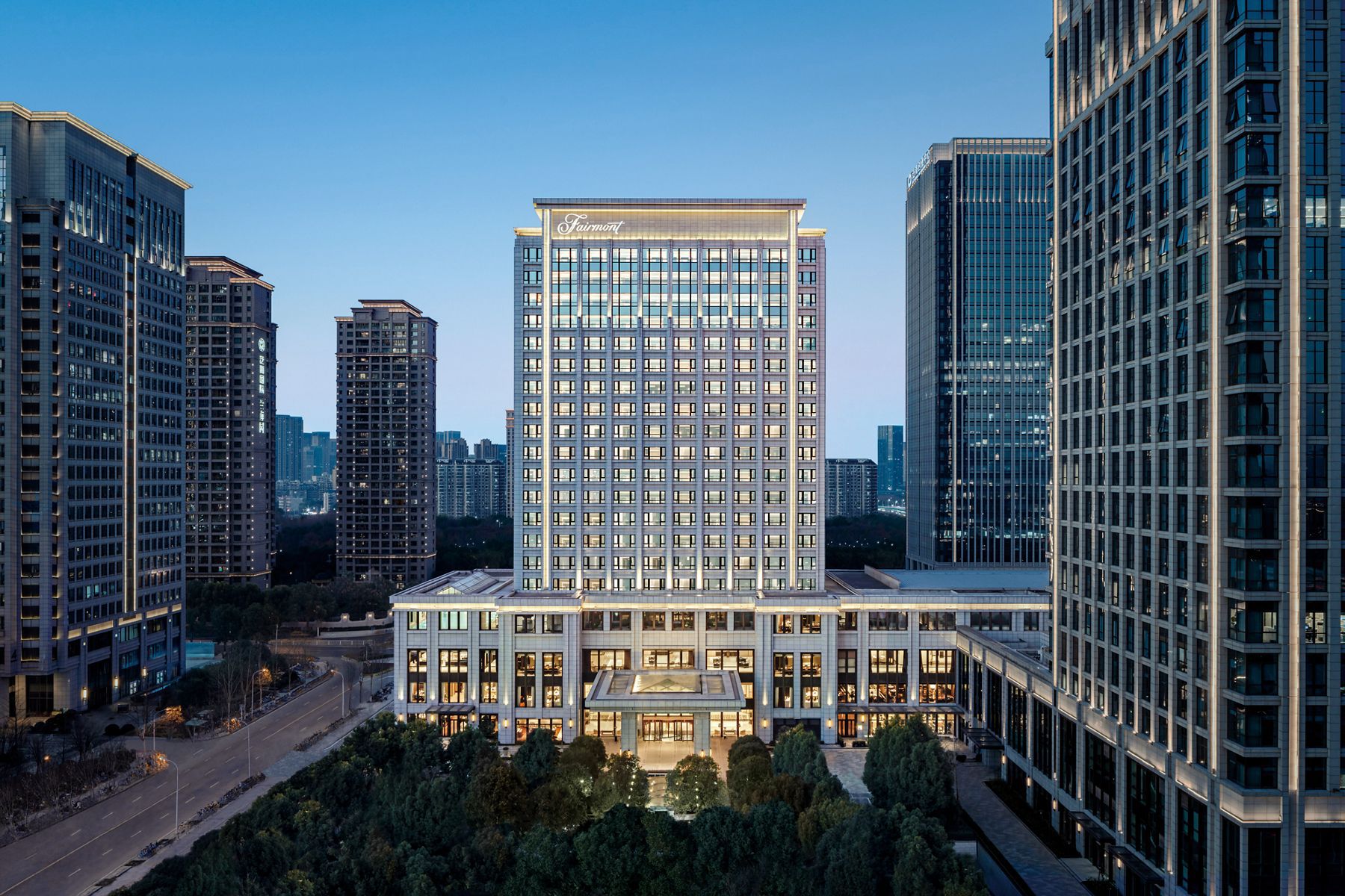 Fairmont Wuhan at night
