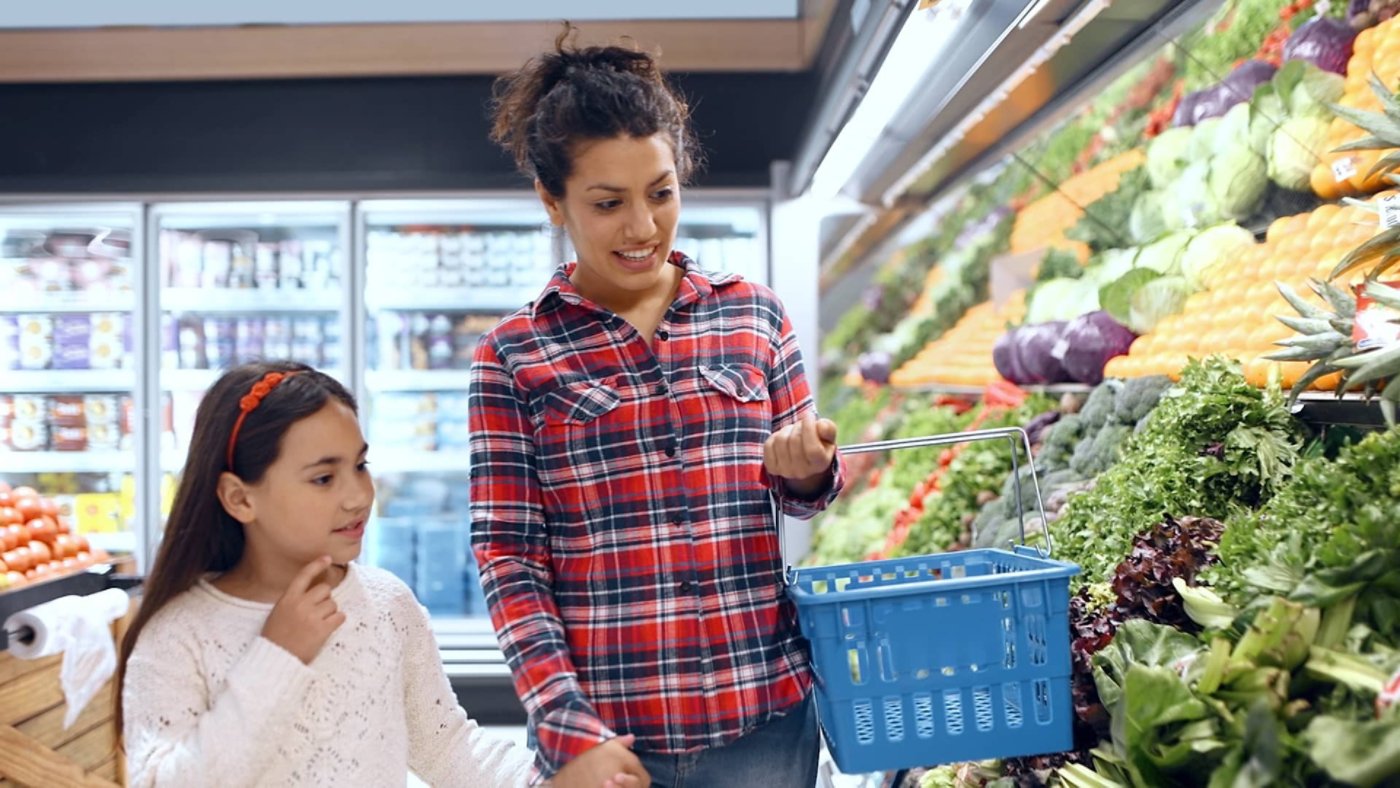 mother and daughter shopping