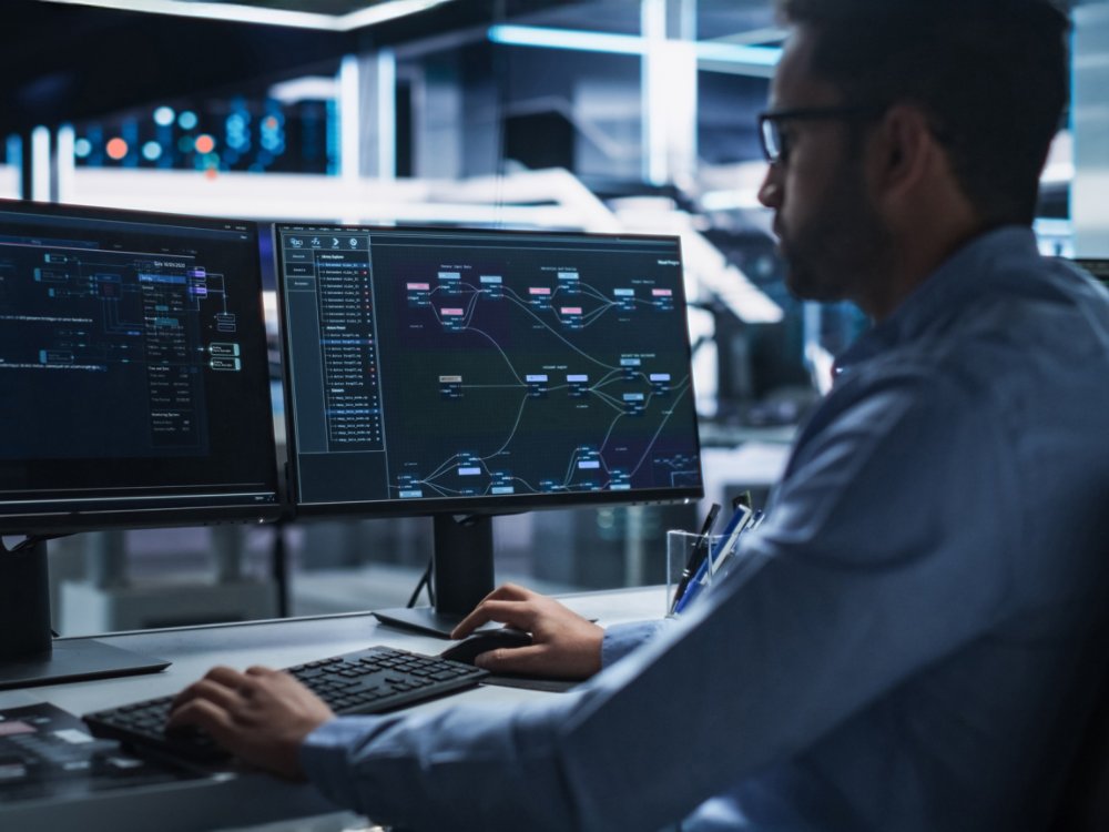 Man working on scaling business processes with Agentic AI