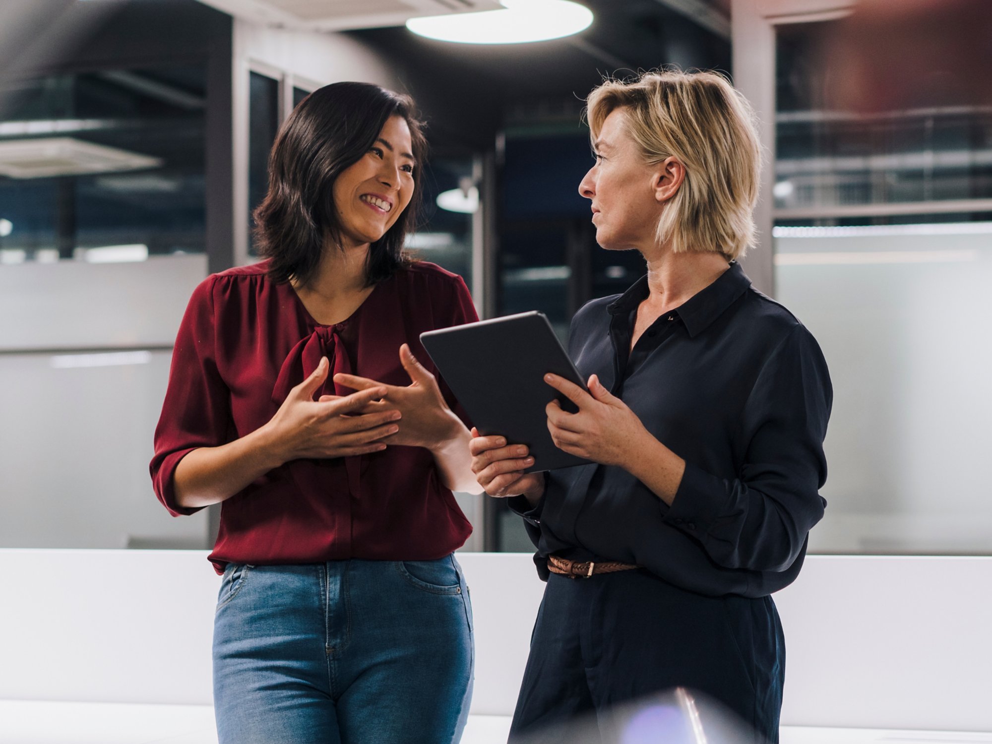 Businesswomen having discussion in office