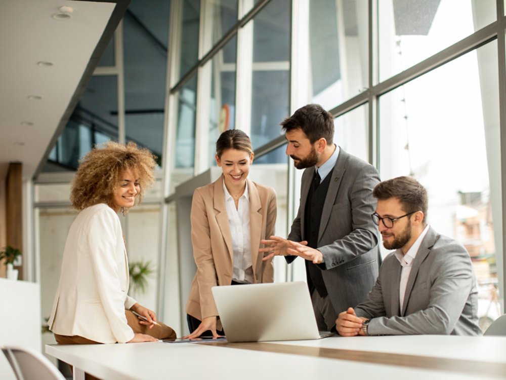 Group of multiethnic business people working together in the office