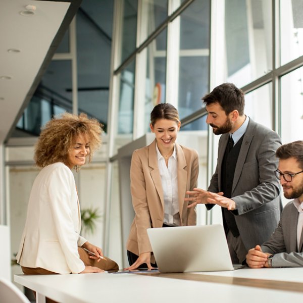 Group of multiethnic business people working together in the office