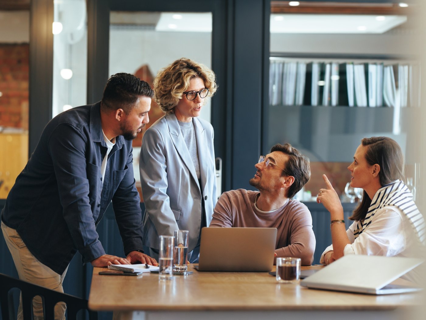 Business people having a meeting in a digital marketing agency