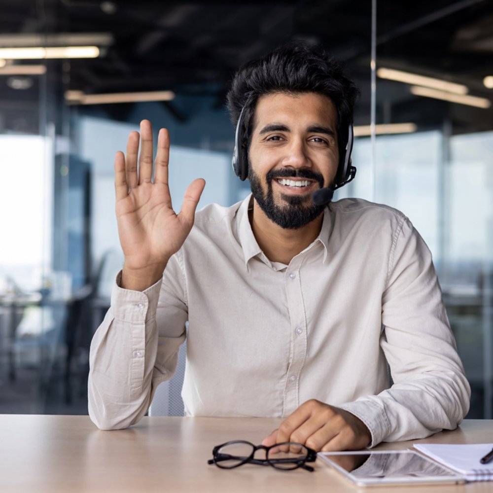 Young Indian man interviewing for a job