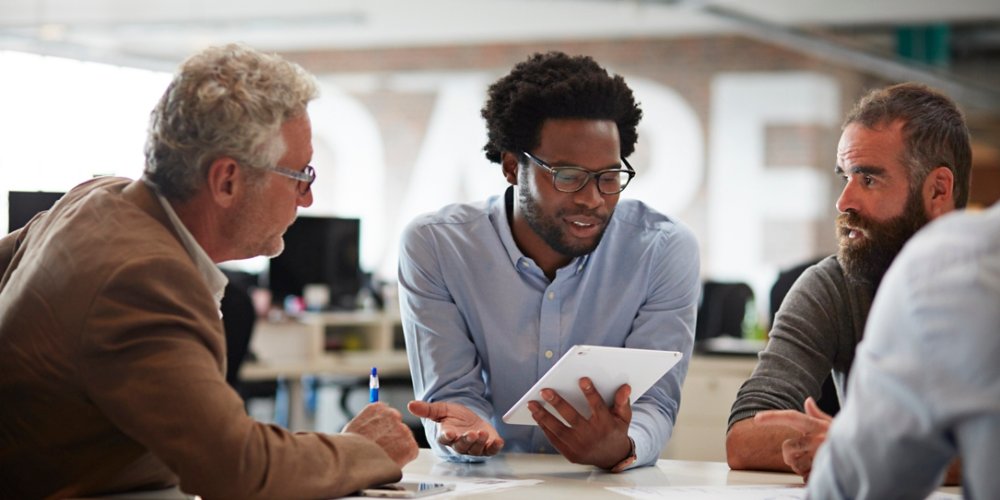 Businesspeople at big creative agency