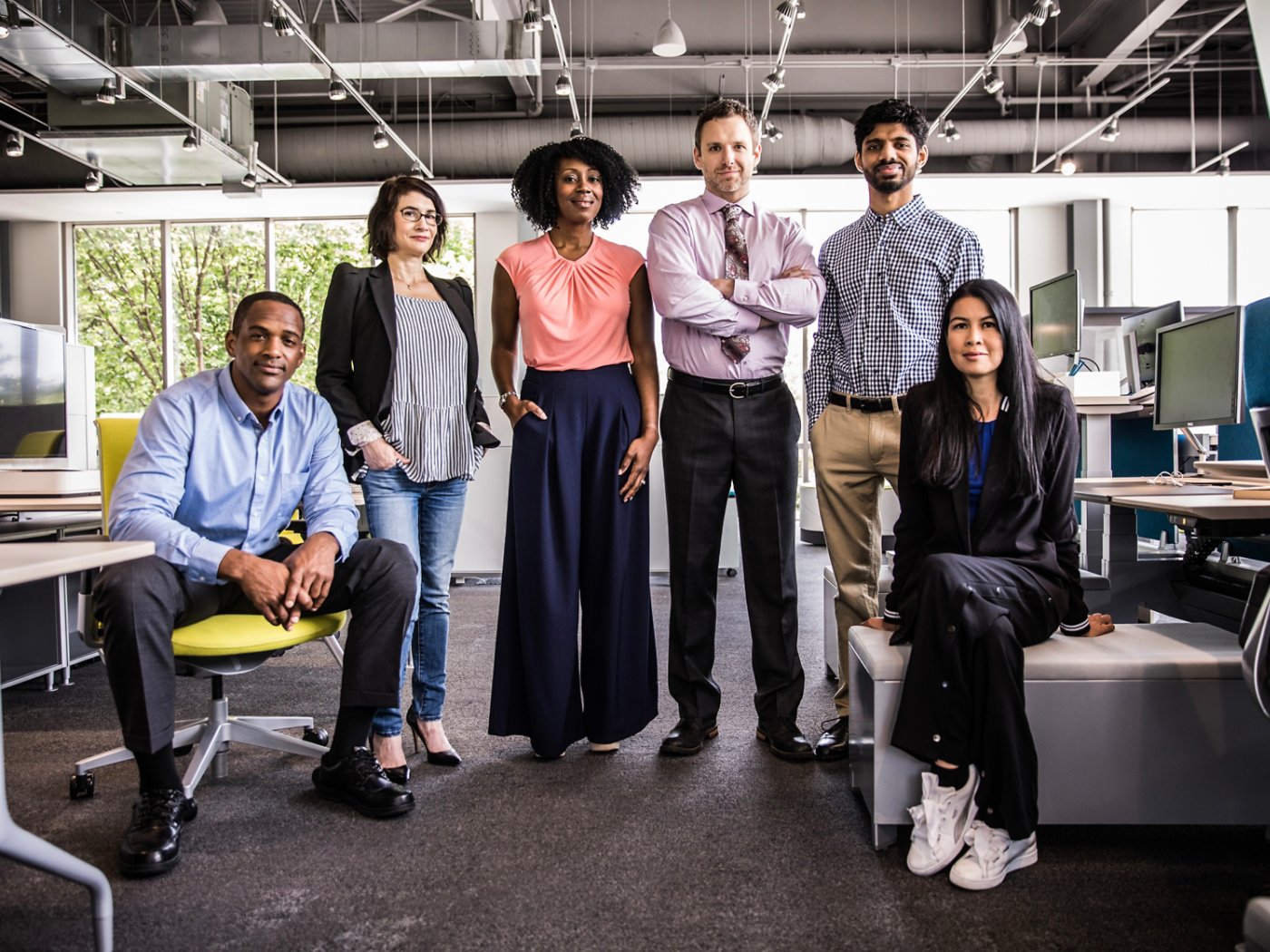 Portrait of coworkers in modern business office