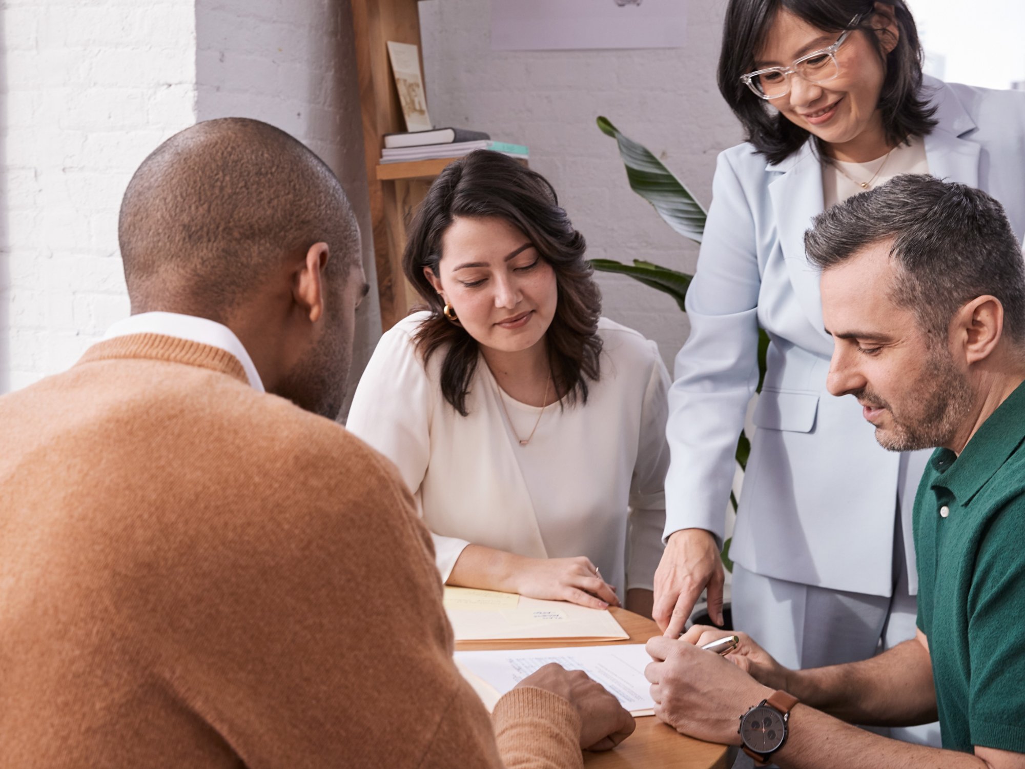 group of multiethnic business people brainstorming