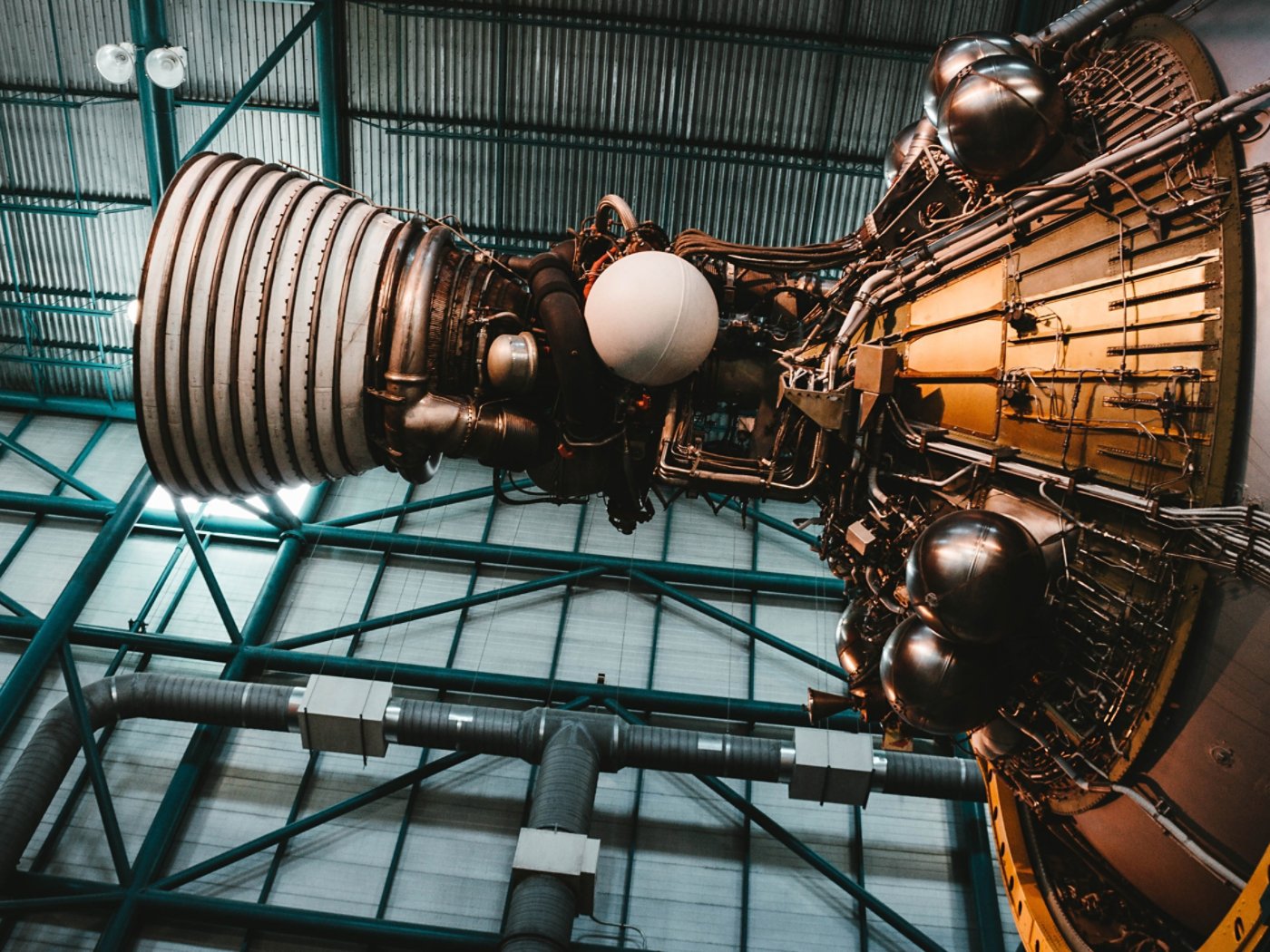 A process of building a space rocket engine at NASA