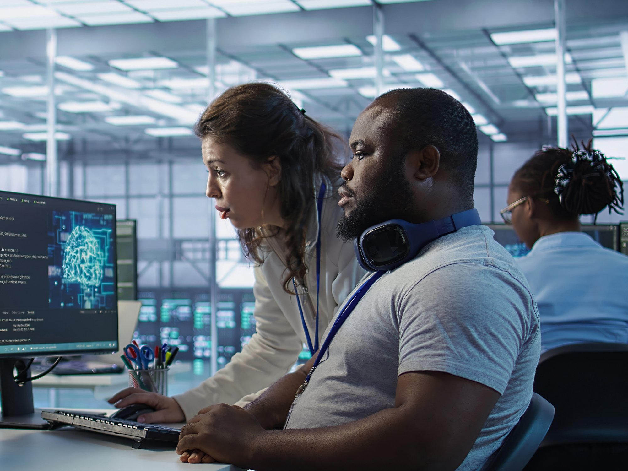 People working in an Network Operations Center