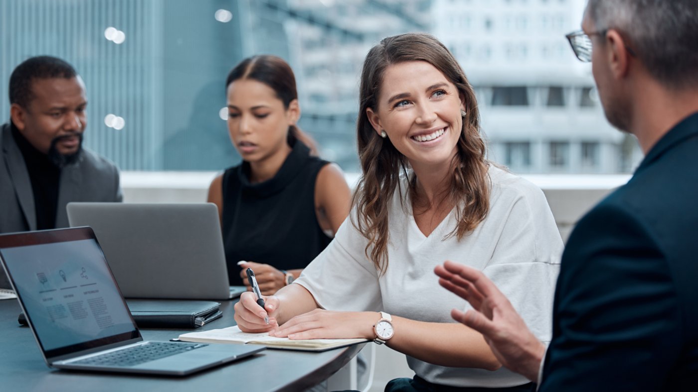 People having a business discussion