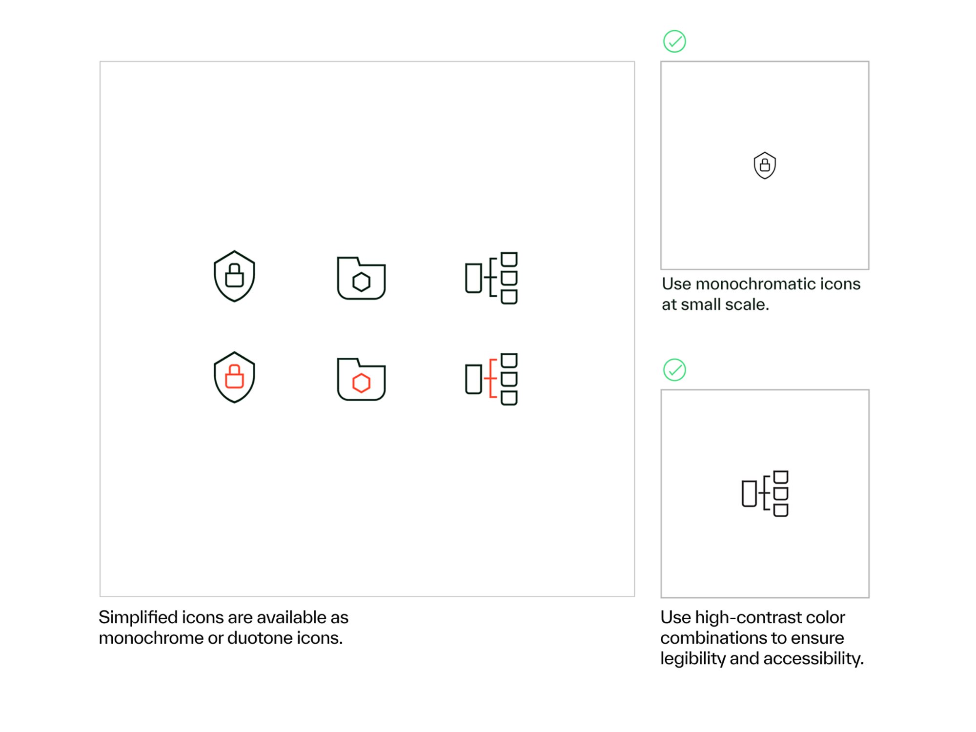 Approved simplified icons