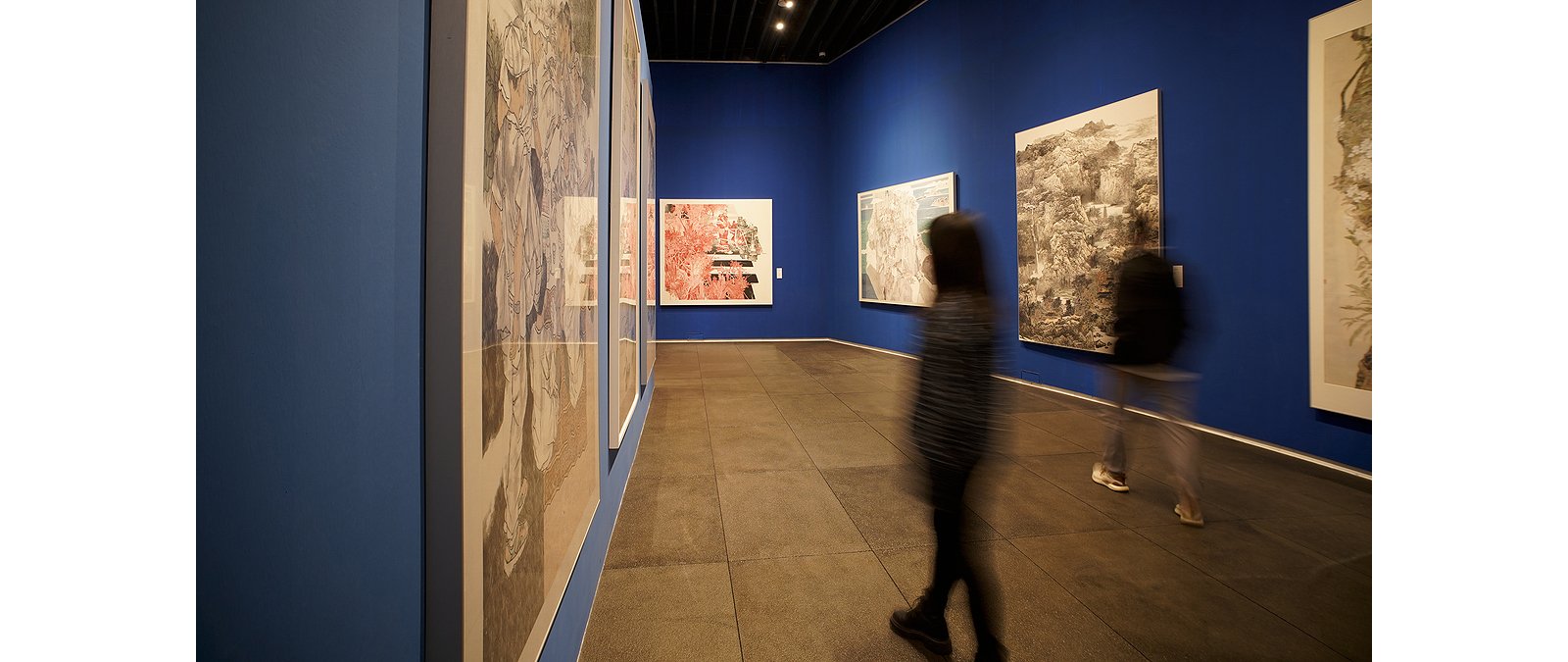Art gallery with modern paintings