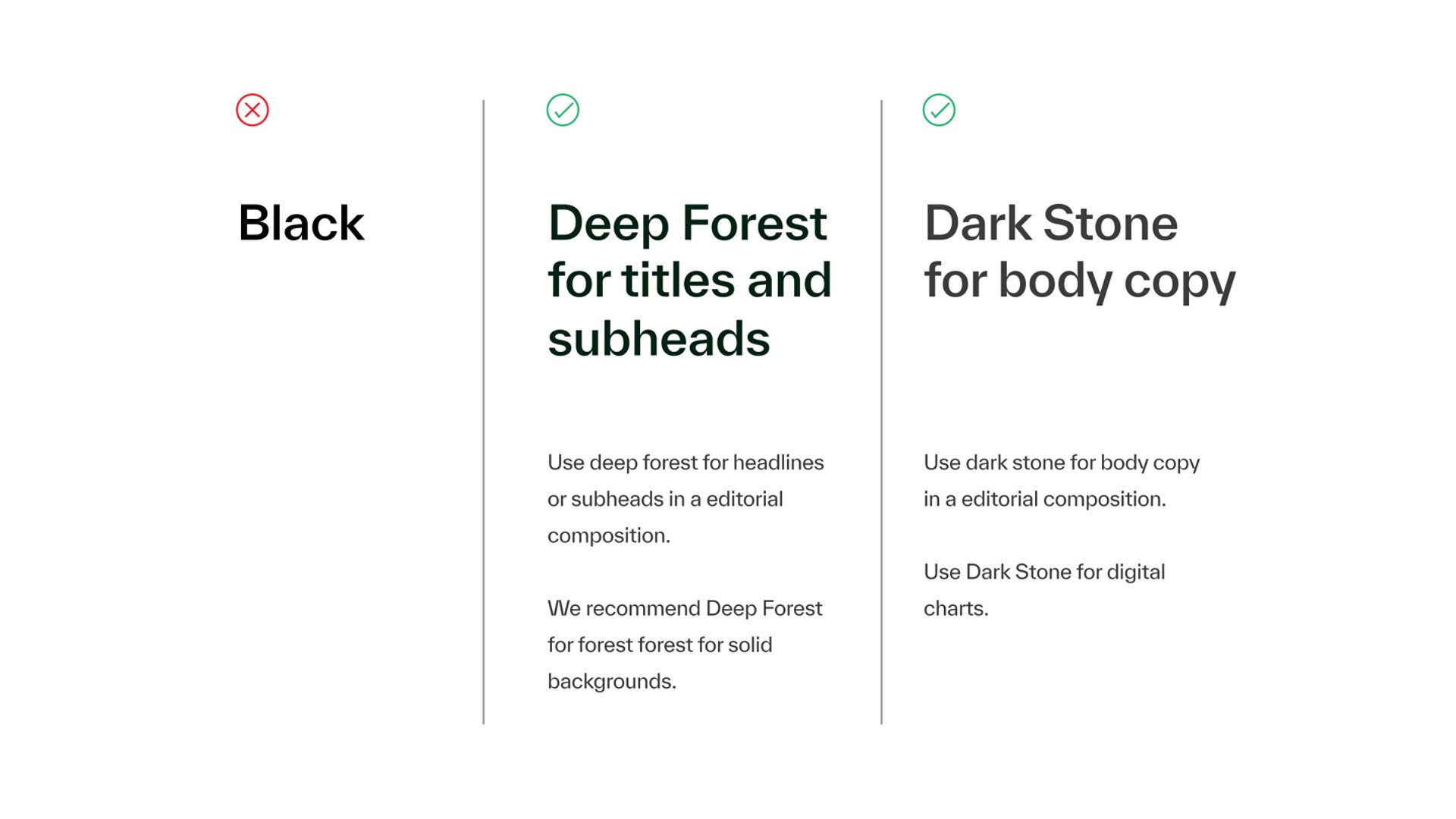Avoid black for type misuse
