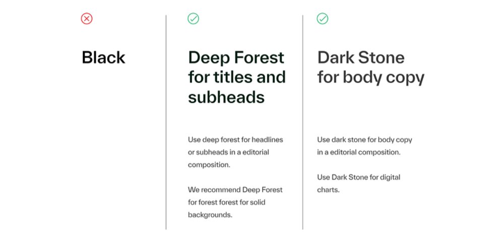 Avoid black for type misuse