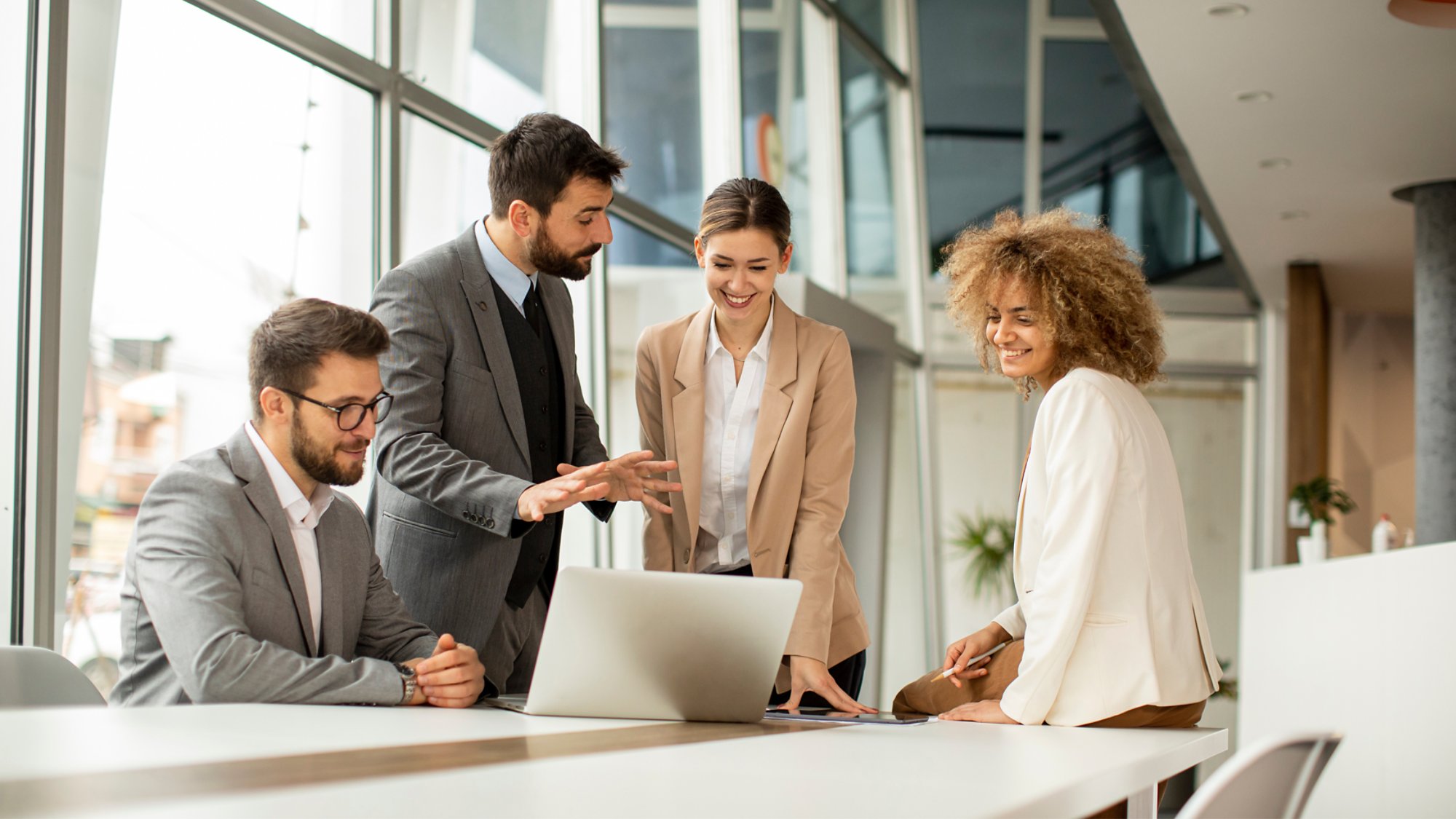 Multiethnic business people working together in the office