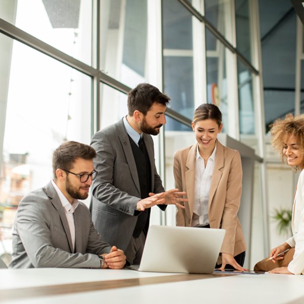 Multiethnic business people working together in the office