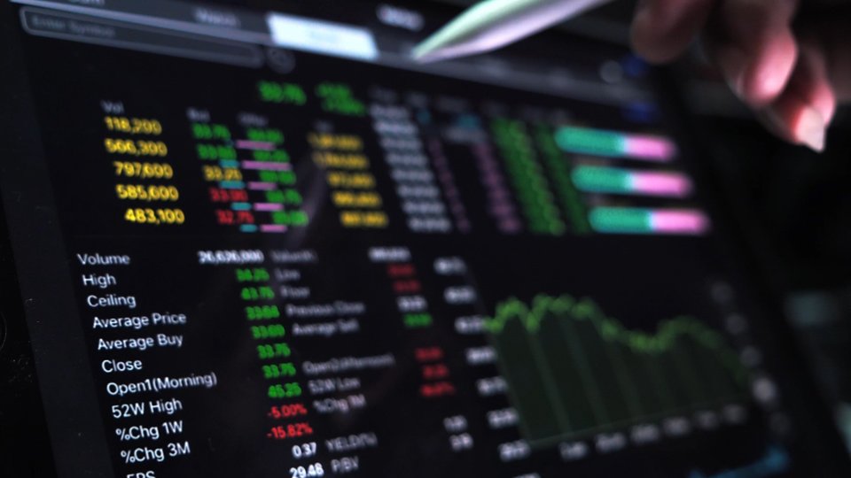 person using online stock trading financial app