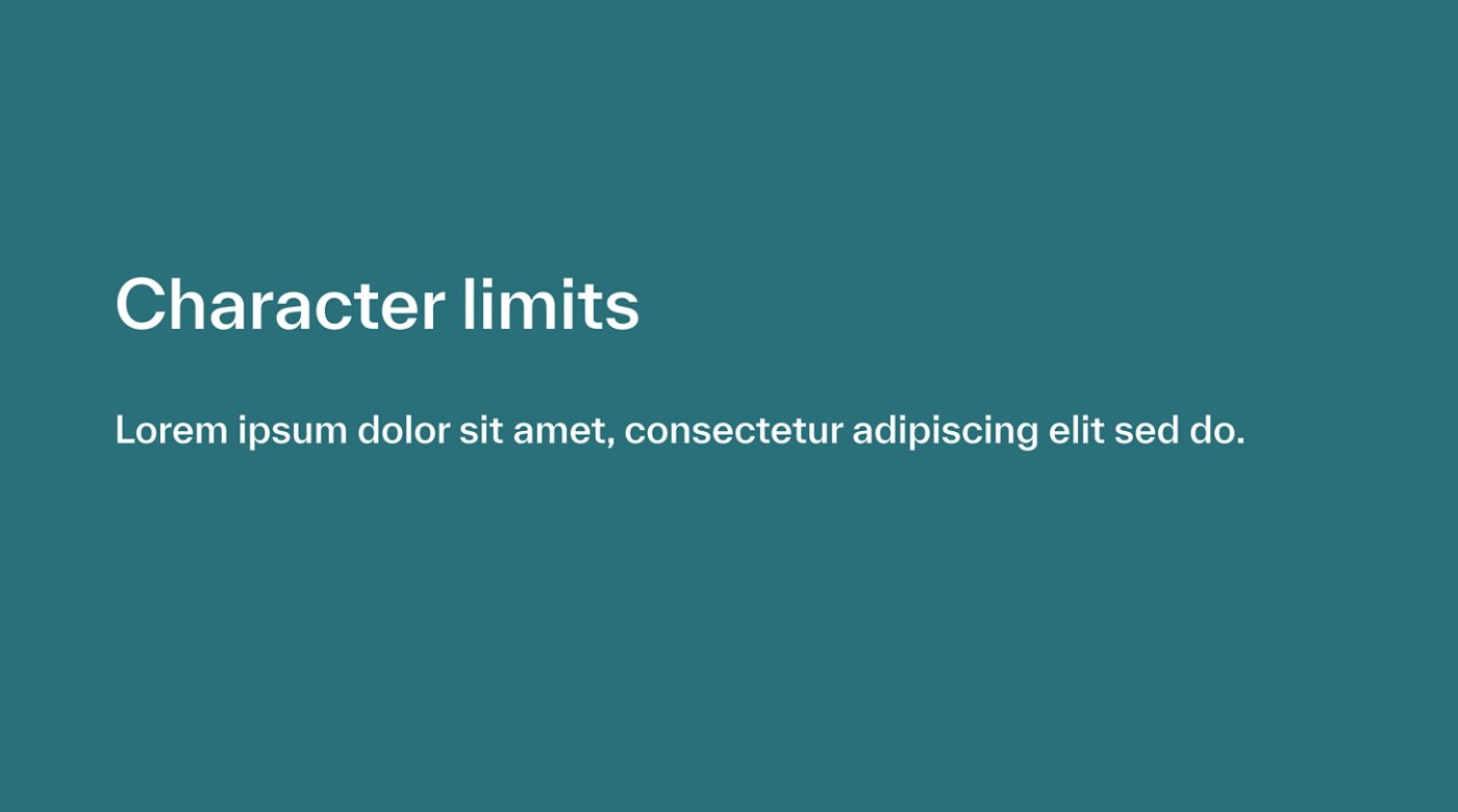Character limits example