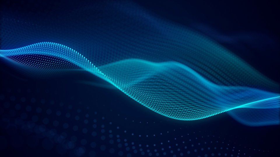 Abstract wave of data particles