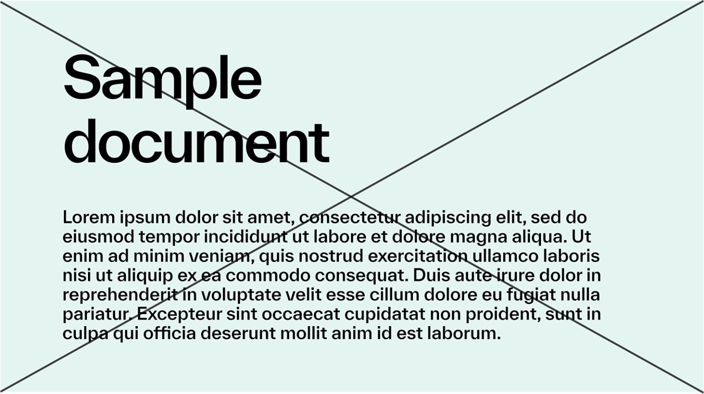 Copy spanning full width sample