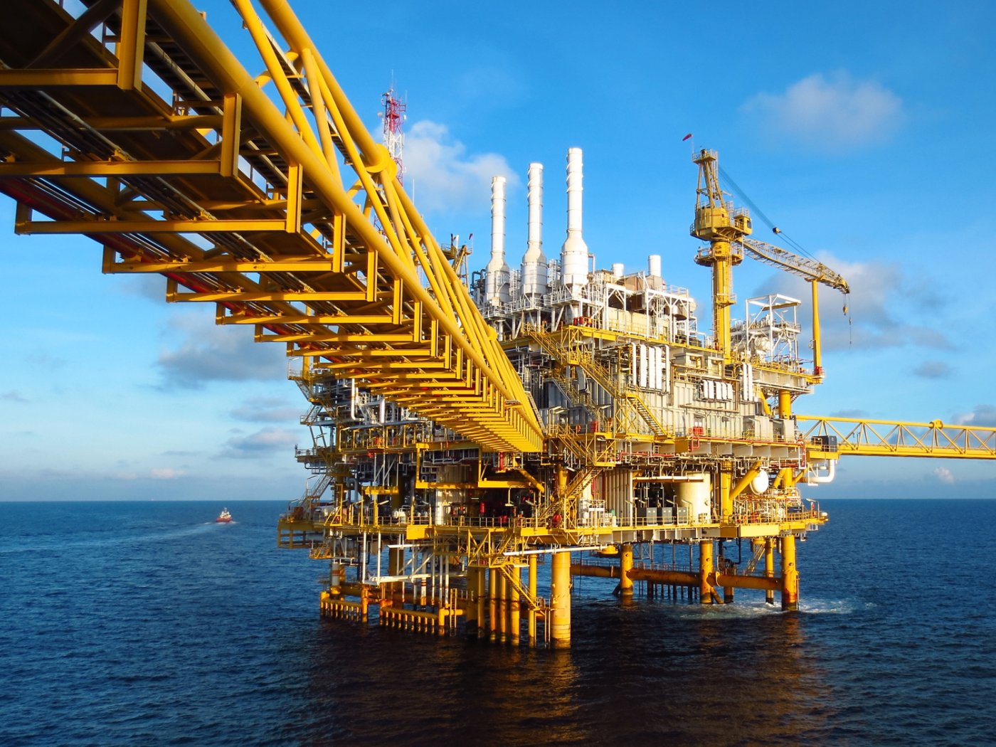 Oil and gas industry .Offshore construction platform for production oil and gas, Production platform and oil and rig industry .